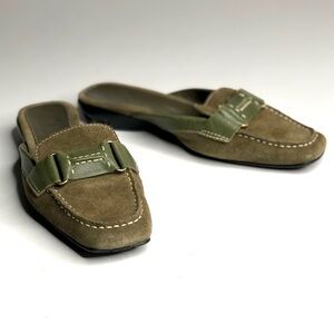 Cole Haan Olive Green Suede Loafers